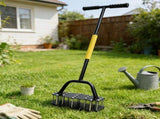 Manual Lawn Aerator Tool with Spring-Loaded Spikes, Heavy-Duty Soil Loosener for Garden Yard, V1107-CS-CPTQGJ