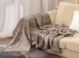 Brown Luxurious Paisley Jacquard Throw Blanket - Soft Wool Blend with Tassels, 120x150cm, V888-ELOSUNG27666