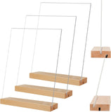 Menu Card Holder A4 - Photo Frame with Wooden Base - Table Stand - Brochure Holder - Acrylic Stand V1189-WXF-260203-00536