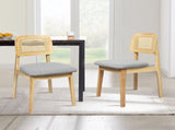 Levede 2x Dining Chair Wood Rattan Armless Natural CH1144-2-NT