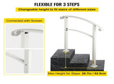 3-Step Handrails for Outdoor Steps Fits 1 or 3 Steps Matte White Stair Rail Wrought Iron Handrail V952-LTFS3BBSLG0000001V0