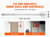 Push Door Locks, Stainless Steel Panics for Exit Doors, with Exterior Lever and 3 Keys, Push V952-FZL31YCBXG0013KC1V0