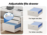 Artiss Computer Desk Home Office Study Table Desks w/Drawers Open Shelf White 160CM FUR-U-CD-MET160-WH-AB