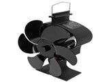 6 Blades Heat Powered Fireplace Fan Self Starting Eco Friendly Wood Stove Fan LT380 Black 152mm V1294-YM3113220263211-0421