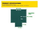 Pool Safety Cover Fits 20x40ft Rectangle Inground Safety Pool Cover Green Mesh with 4x8ft Center End V952-YYCM20X40JZYTYCG1V0