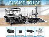 CARLA HOME Expandable Dish Drying Rack with Drainage Spout, Utensil Holder & Drainboardfor Kitchen LSB-36265