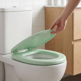 Soft Close Toilet Seat with Noise-Free Foam Cushion, U-Shaped Comfortable Bathroom Toilet Lid V1366-AZ2-W-16159