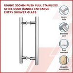 Round 300mm Push Pull Stainless Steel Door Handle Entrance Entry Shower Glass V63-831861