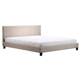 King Linen Fabric Bed Frame Beige V63-800747