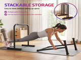 Everfit Dip Station Parallette Bars Home Gym Workout Stand Black PUB-A-SH02-BK