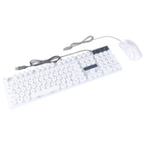 Backlit Gaming Keyboard and Ergonomic Mouse Combo with Mechanical Feel, White Design for PC and V1369-AZ3-W-14353