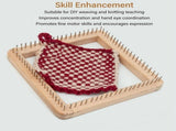 Square Wooden Knitting Loom Board, Beech Wood with Stainless Hooks for Blankets Scarves, 30 x 30cm V1188-MS-721-319