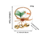 Rustic Christmas Ring Ornament with Gold Bells and Pinecones - Holiday Hanging Decor 10 pieces V888-ELOSUNG10533