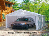 Samland Carport Wall for 10x20 ft Garage Shelter Canopy - White Wall Accessory Only V1060-PGS1107WALL