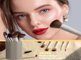 Matte Beige Makeup Brush Set Professional, Cruelty-Free for Foundation, Blush & V1107-MATTE BEIGE MAKEUP BRUSH SET