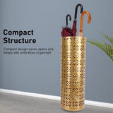 Iron Gold Round Umbrella Stand for Home Use Freestanding Umbrella Storage Rack 1 Pack V1366-AZ2-W-14476
