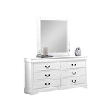4 Pcs Bedroom Suite Solid MDF Queen White V43-BDS-SPNC-4PC-DRS-QWH