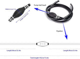 Fuel Line Hose for Outboard, Nylon Braid 5/16 Inch Fuel Line Hose with Hand Pump Bulb, 6 FT Long V1188-WSZ-A-1116