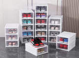 CARLA HOME 3-Tier Stackable Shoe Storage Box Organizer with Clear Door for Closet, Entryway or LSB-36189