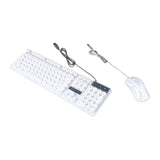 Backlit Gaming Keyboard and Ergonomic Mouse Combo with Mechanical Feel, White Design for PC and V1369-AZ3-W-14353