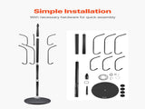 Coat Freestanding, Coats Tree Stand with Stable Marble Base & 6 Hooks, Free Standing Hall Coat V952-YMJWGSJSSCP0JYMX6001V0