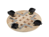 Wooden Mobile Flower Tray with 6 Wheels 360 Degree Rotating Rolling Plant Stand for Home V1294-YM0721-210331DY04-6