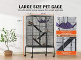 69" Metal Small Animal Cage 4-Tier Rolling Ferret Cage with Tray 3 Ramps V952-JSXDL301869I2SROXV0