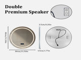 Interior Ave - 80cm Round Frameless LED Bathroom Mirror Bluetooth V355-IA-RWM-80-BT