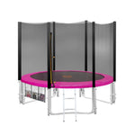 New 8ft Round Trampoline Free Safety Net pad mat ladder shoe Tidy Pink TRA-BLZ-08-PK