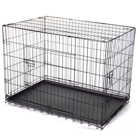 YES4PETS 48' Collapsible Metal Dog Cat Crate Cat Rabbit Puppy Cage With Tray V278-CR48