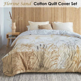 Bedding House Florine Sand Cotton Quilt Cover Set Queen V442-HIN-QUILTCS-FLORINE-SAND-QS