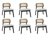 Levede Dining Chair Wood Rattan Armless Black x6 CH1144-2-BKX3