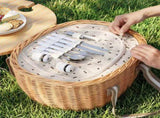 Alfresco 2 Person Insulated Picnic Basket Set with Foldable Wood Table PC-TB-2P-ROU