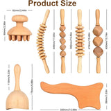 Tools 7-in-1 Lymphatic Drainage Kit Wooden Massager Body Sculpting Tools for Muscle Pain Relief, V1370-AZ4-01252
