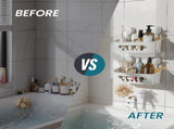 2 Pack Shower Caddy Suction Cup, Heavy-Duty Bathroom Organizer, Removable Shelves for Inside Shower, V1189-LC-AMZ-00260