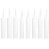 White Plastic Caulk Tubes 8Pcs Reusable Sealant for Kitchen Bathroom V1192-AZ-W-21177