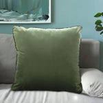 SOGA 2X 45cm Subtle Army Green Foliage Velvet Square Throw Pillow FRENCHCUSHION258X2