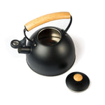 3 Liter Tea Whistling Kettle Stainless Steel Modern Whistling Tea Pot for Stovetop Black V324-CS-HO-KE0203L-BK