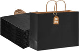 Moretoes 90pcs Black Gift Bags, 16x6x12 Inch Large Paper Bags with Handles Bulk for Boutiques, V1259-DP01-F-61
