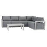 Alfresco Contemporary All-Weather Lounge Set White V264-OTF-543A-WHE-7PC