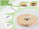 8 Pcs Wooden LED Display Base Lighted Base for Crystal Art Wood Display for Glass Art 3D Crystal V1258-DP02-C-2747