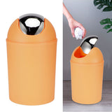 Mini Flip Lid Home Living Room Bedroom Desktop Bedside Plastic Trash Can Garbage BinOrange V1294-YM0901-3117200123612