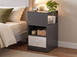 Artiss Narrow Bedside Table Grey Small Side Cabinet 1 Drawer FURNI-N-BS03-GY