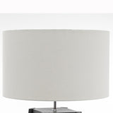 Eiffel 3 Tier Natural Wood Floor Lamp w/ Storage Shelves + Off White Linen Shade V563-75174