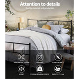 Artiss Bed Frame Queen Metal Bed Frame SOL MBED-C-SOL-Q-BK