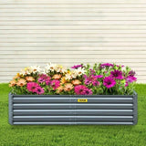 Galvanized Raised Garden, 203 x 102 x 48 cm Metal Planter Box, Gray Steel Plant Raised Garden V952-HYZZC80CFXK40CHS1V0