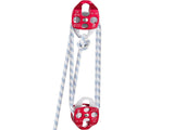 Twin Sheave Block and Tackle 1.09-1.27cm 3048-6096cm Twin Sheave Block with Braid Rope 30-35KN V952-SHLSJTZ12MM61MJLSV0