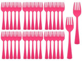 200PCS Hot Pink Plastic Forks Bulk, 7.5" Disposable Plastic Forks Parties, Tableware Cutlery Set V1369-AZ3-W-08697