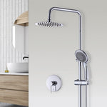 WELS 8" Rain Shower Head Set Rounded Dual Heads Faucet High Pressure With Mixer V63-827991