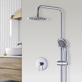 WELS 8" Rain Shower Head Set Rounded Dual Heads Faucet High Pressure With Mixer V63-827991